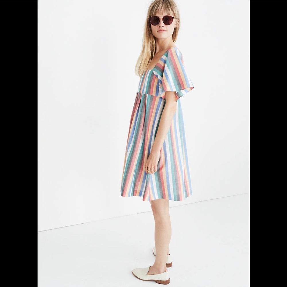 ‼️NWT Madewell Mini Dress in Festival Stripe‼️ - Picture 4 of 5